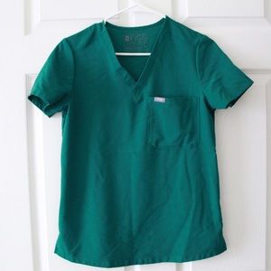 Figs Hunter Green Scrub Top